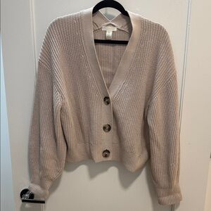 H&M Light Tan Button-Up Cardigan